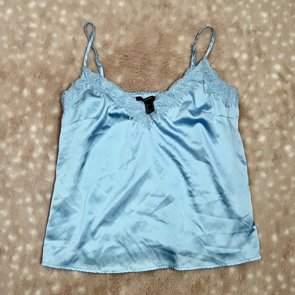 FOREVER 21 satin & lace tank